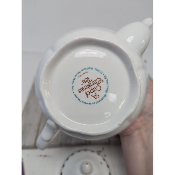 Vintage A Cup of Christmas Tea Full Size Teapot Waldman House Press in Box - Picture 7 of 9